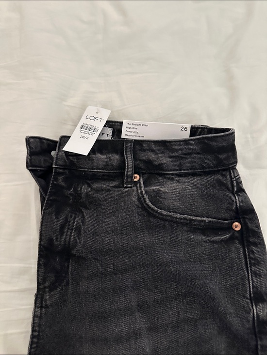 LOFT Denim - LOFT Black Curvy High-Rise Straight Crop Jeans